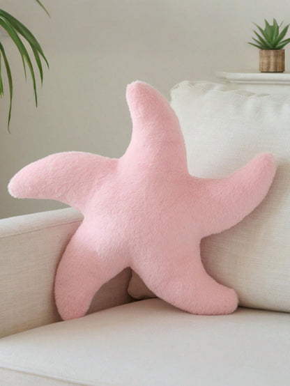 1pc Starfish Throw Pillow, Sofa Bed Decorative Pillow, Aesthetic Room Decor Accent Pillow, Soft Faux Rabbit Fur Plush, Living Room, Bedroom Decor, Room Arrangement, Party Gift, Outdoor Pillow, Garden