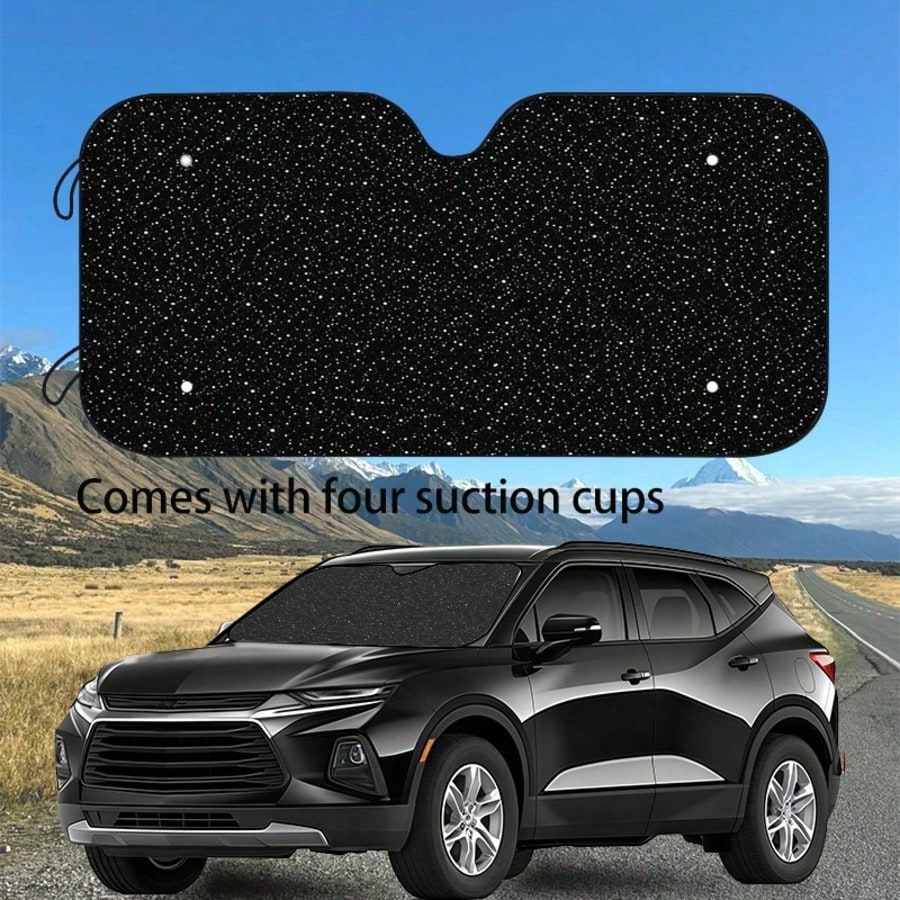 1pc Starry Sky Car Sunshade, Summer Car Interior Sun Protection, Front Windshield Sunshade, Blocks Sunlight, UV Rays And Heat, Protects Car Interior