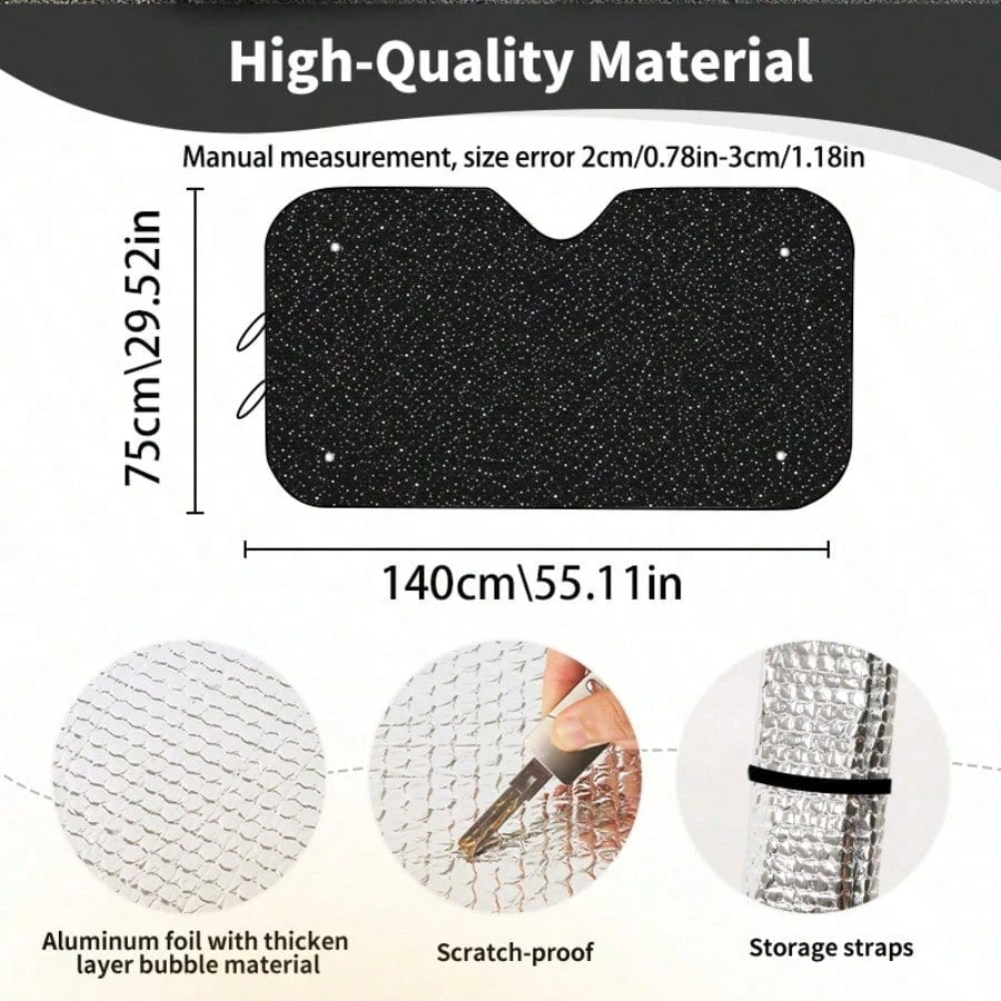 1pc Starry Sky Car Sunshade, Summer Car Interior Sun Protection, Front Windshield Sunshade, Blocks Sunlight, UV Rays And Heat, Protects Car Interior