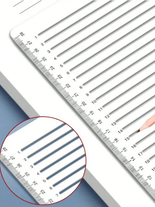 1PC Straight Line Stencil Ruler Transparent Lines Markings Ruler Students A4 Homework Calligraphy Template