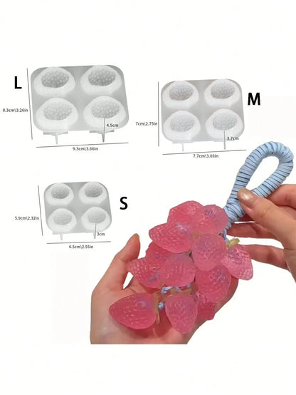 1pc Strawberry Shaped Silicone Mold, Suitable For Jelly, Candle, Decorations, Easy Demold