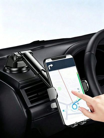 1pc Suction Cup Car Phone Holder, Suction Cup Car Phone Mount, Phone Stand, Dashboard And Windshield Installation, Adjustable Arm, Easy Installation
