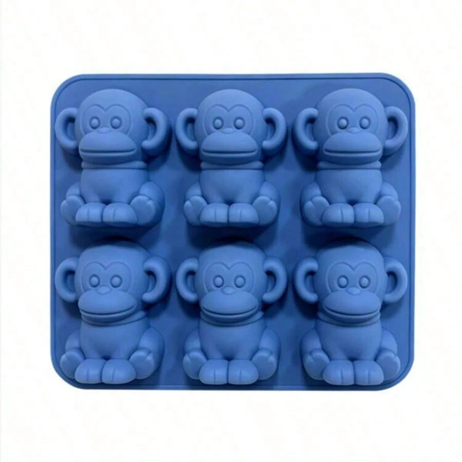 1pc Super Cute 6-Cavity Silicone Soap Mold, Highland Cow, Dolphin, Lion And Monkey Shapes, For Making Soap, Perfect For DIY Handmade Soap, Reusable