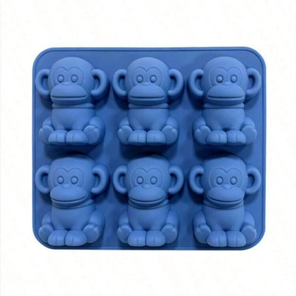 1pc Super Cute 6-Cavity Silicone Soap Mold, Highland Cow, Dolphin, Lion And Monkey Shapes, For Making Soap, Perfect For DIY Handmade Soap, Reusable