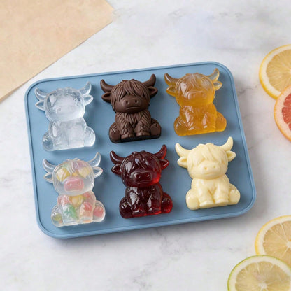 1pc Super Cute 6-Cavity Silicone Soap Mold, Highland Cow, Dolphin, Lion And Monkey Shapes, For Making Soap, Perfect For DIY Handmade Soap, Reusable