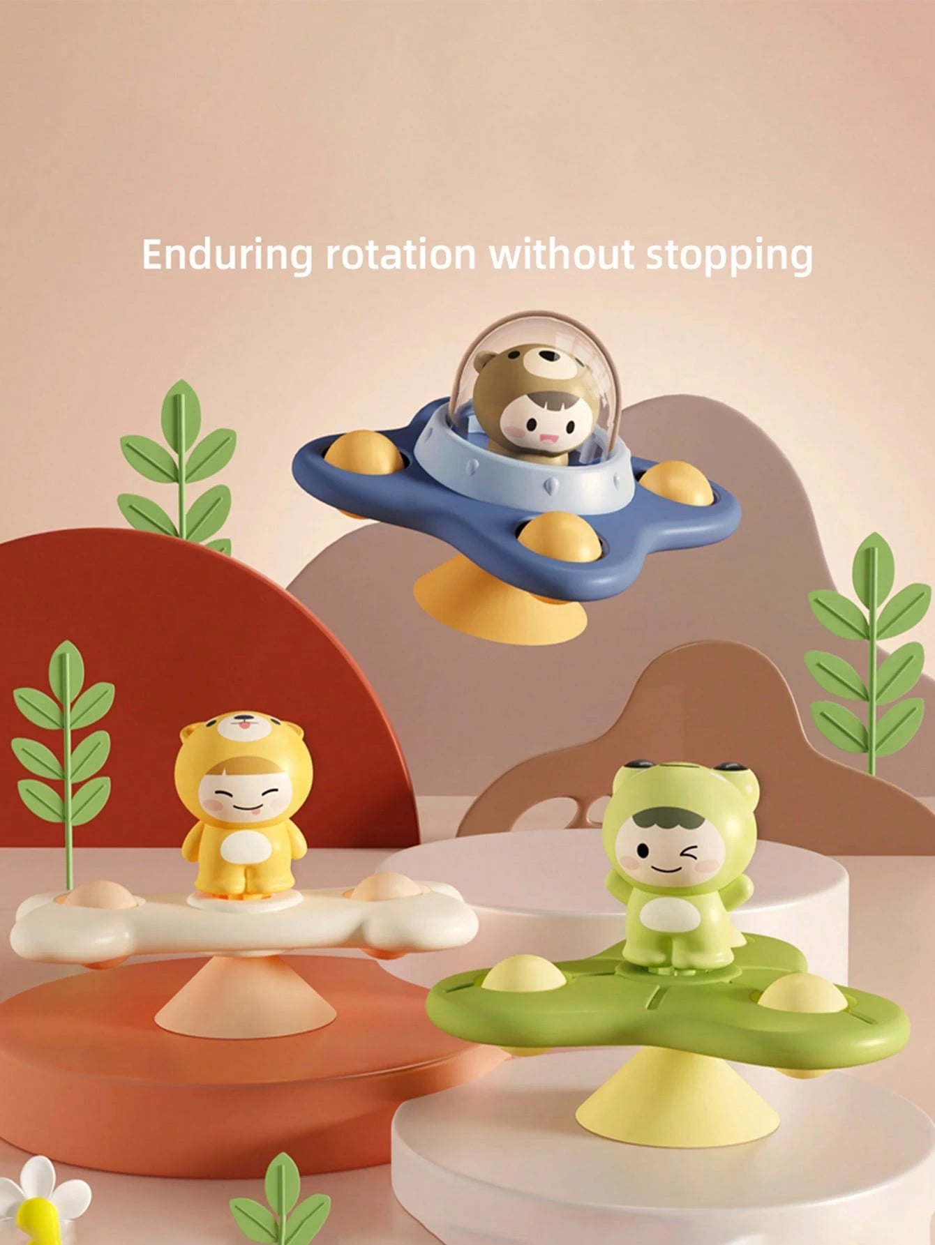 1pc Toddler Airplane Suction Cup Spinning Toy, Cartoon Sensory Developmental Bath Toy, Suitable For Easter, Carnival, Children's Day Holiday Gifts