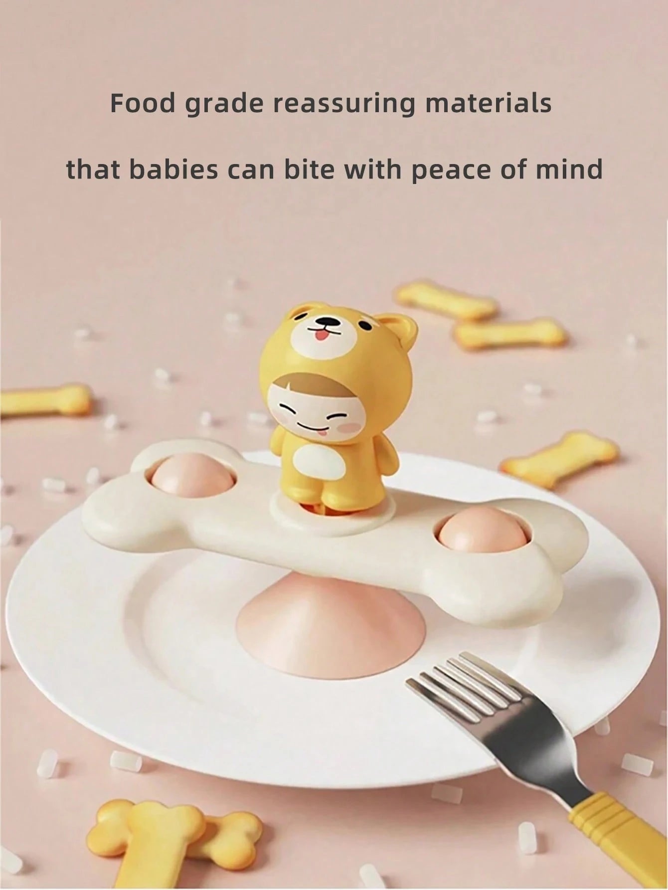 1pc Toddler Airplane Suction Cup Spinning Toy, Cartoon Sensory Developmental Bath Toy, Suitable For Easter, Carnival, Children's Day Holiday Gifts