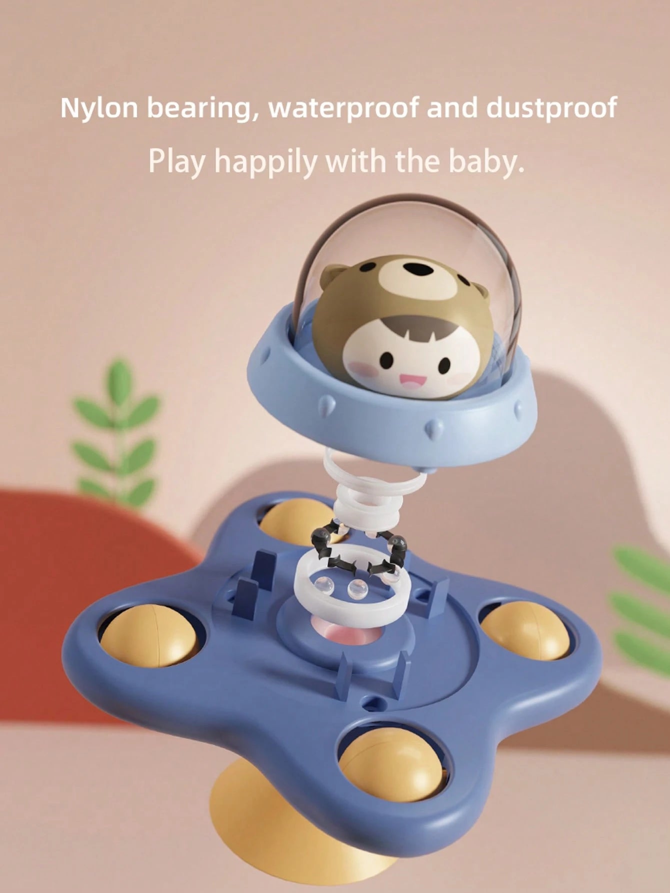 1pc Toddler Airplane Suction Cup Spinning Toy, Cartoon Sensory Developmental Bath Toy, Suitable For Easter, Carnival, Children's Day Holiday Gifts