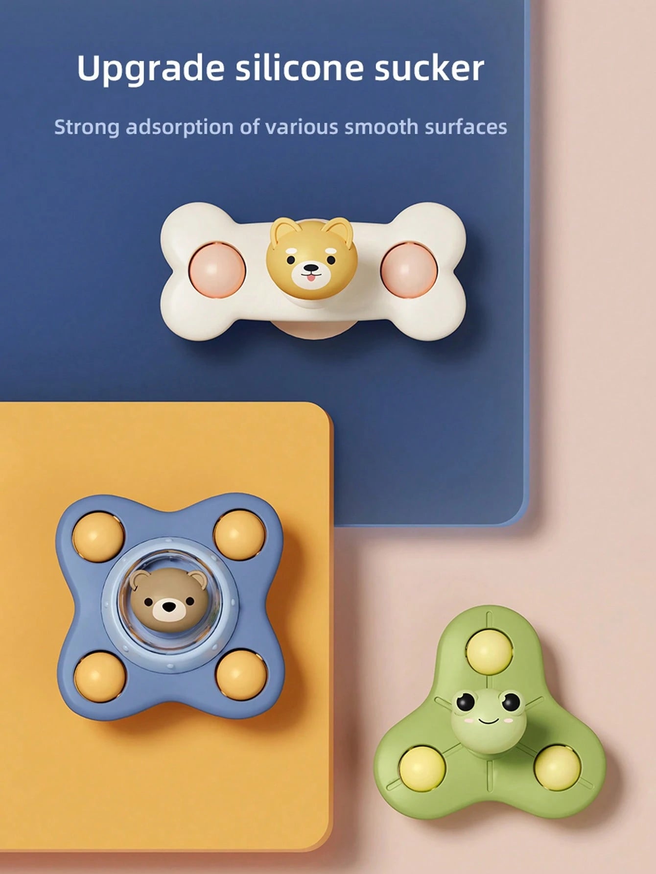 1pc Toddler Airplane Suction Cup Spinning Toy, Cartoon Sensory Developmental Bath Toy, Suitable For Easter, Carnival, Children's Day Holiday Gifts