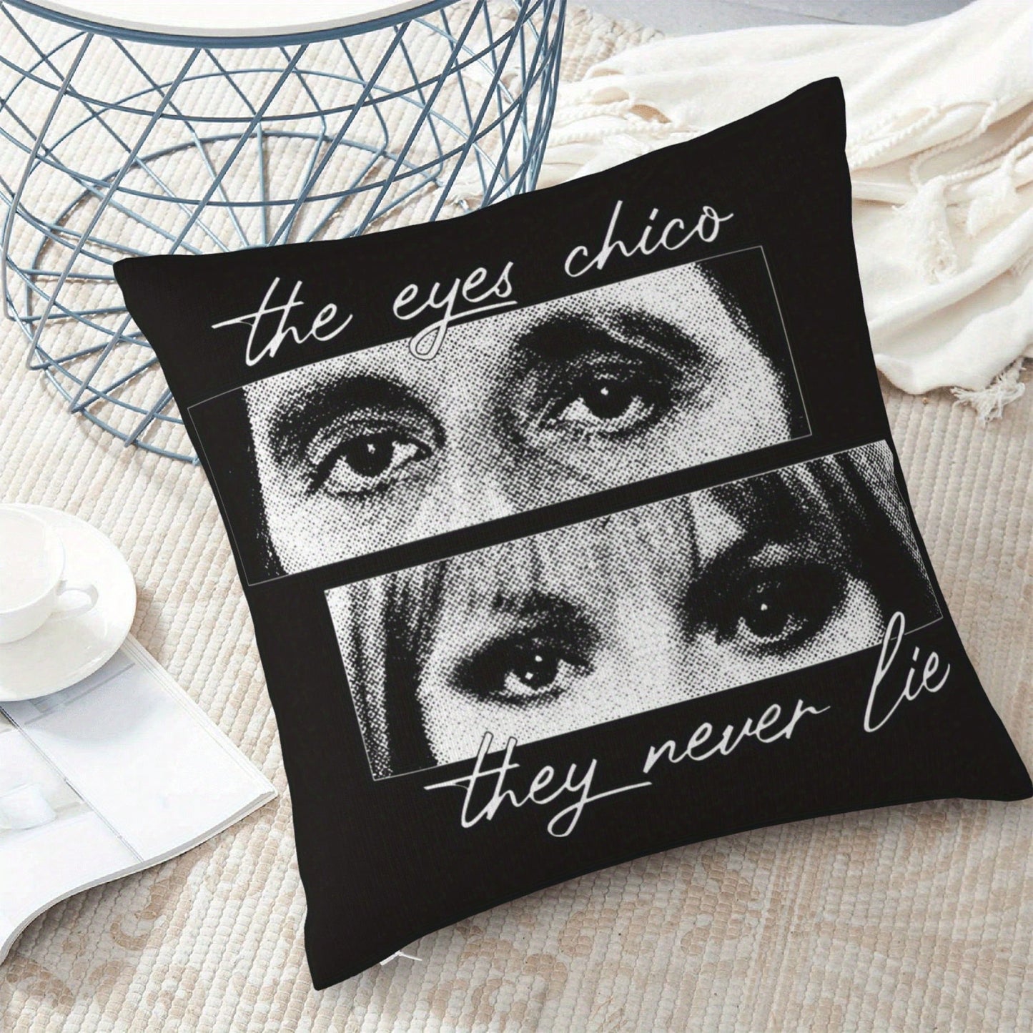 1pc Tony Montana Printed Plush Pillow Case, Suitable For Living Room, Bedroom, Store Decor, Movie Lover Gift, Without Pillow Insert