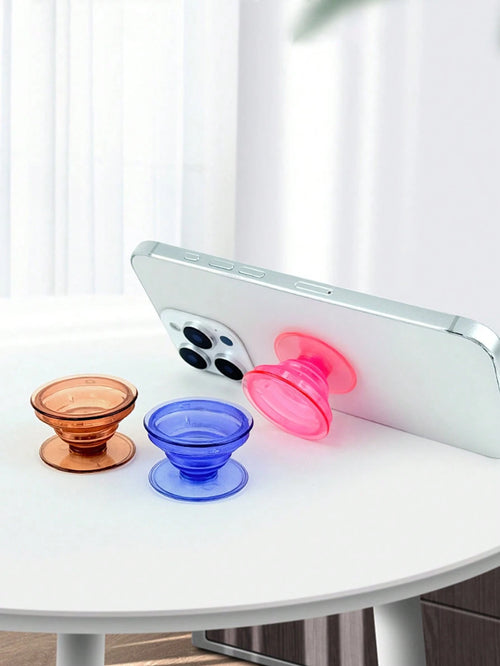 1pc Transparent Color Inflatable Phone Stand, Foldable Phone Air Cushion Holder, Slouchy Desktop Inflatable Phone Support Compatible With IPhone, Android Phone, Gift For Birthday, Family, Friends Gift