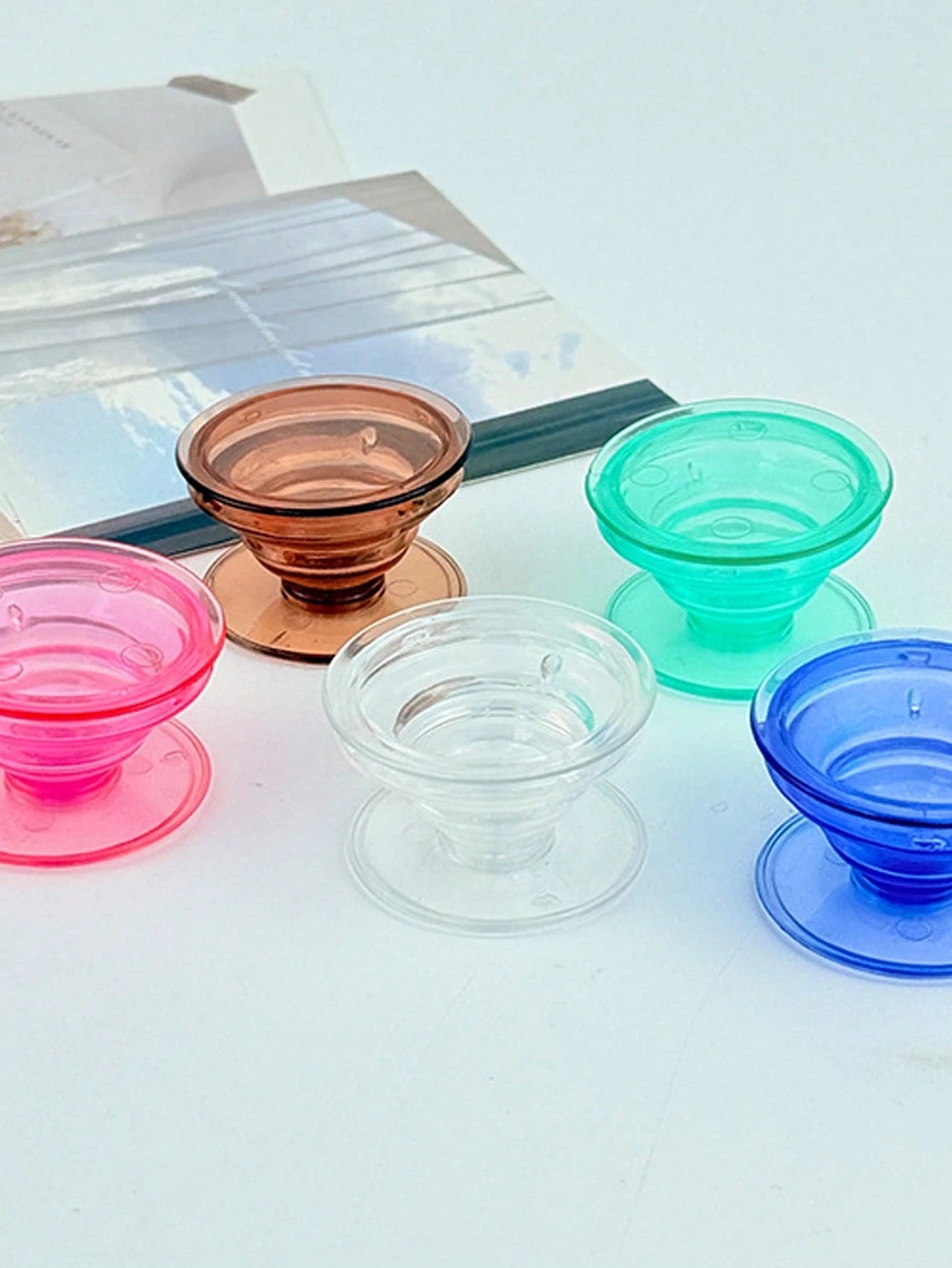 1pc Transparent Color Inflatable Phone Stand, Foldable Phone Air Cushion Holder, Slouchy Desktop Inflatable Phone Support Compatible With IPhone, Android Phone, Gift For Birthday, Family, Friends Gift
