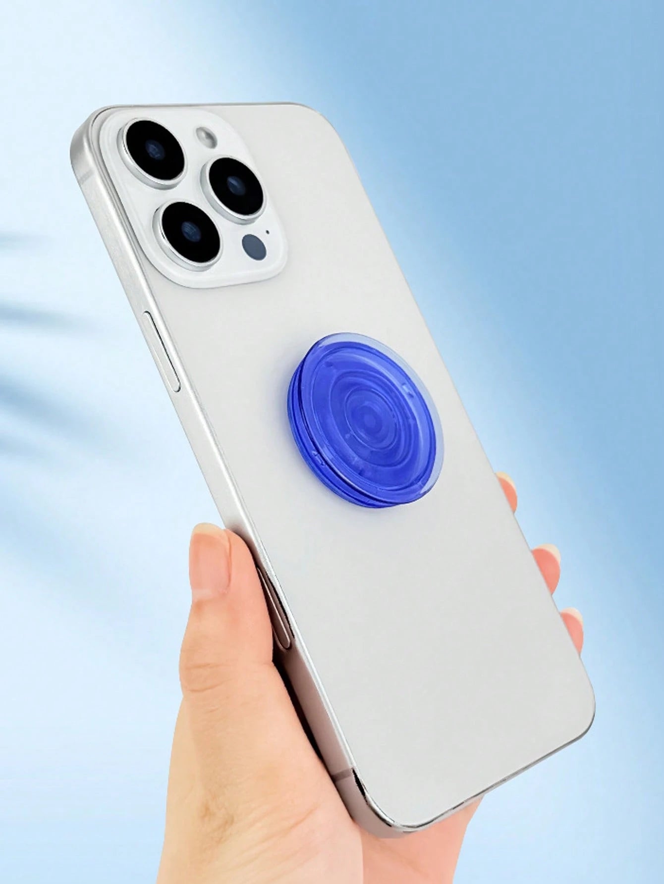 1pc Transparent Color Inflatable Phone Stand, Foldable Phone Air Cushion Holder, Slouchy Desktop Inflatable Phone Support Compatible With IPhone, Android Phone, Gift For Birthday, Family, Friends Gift