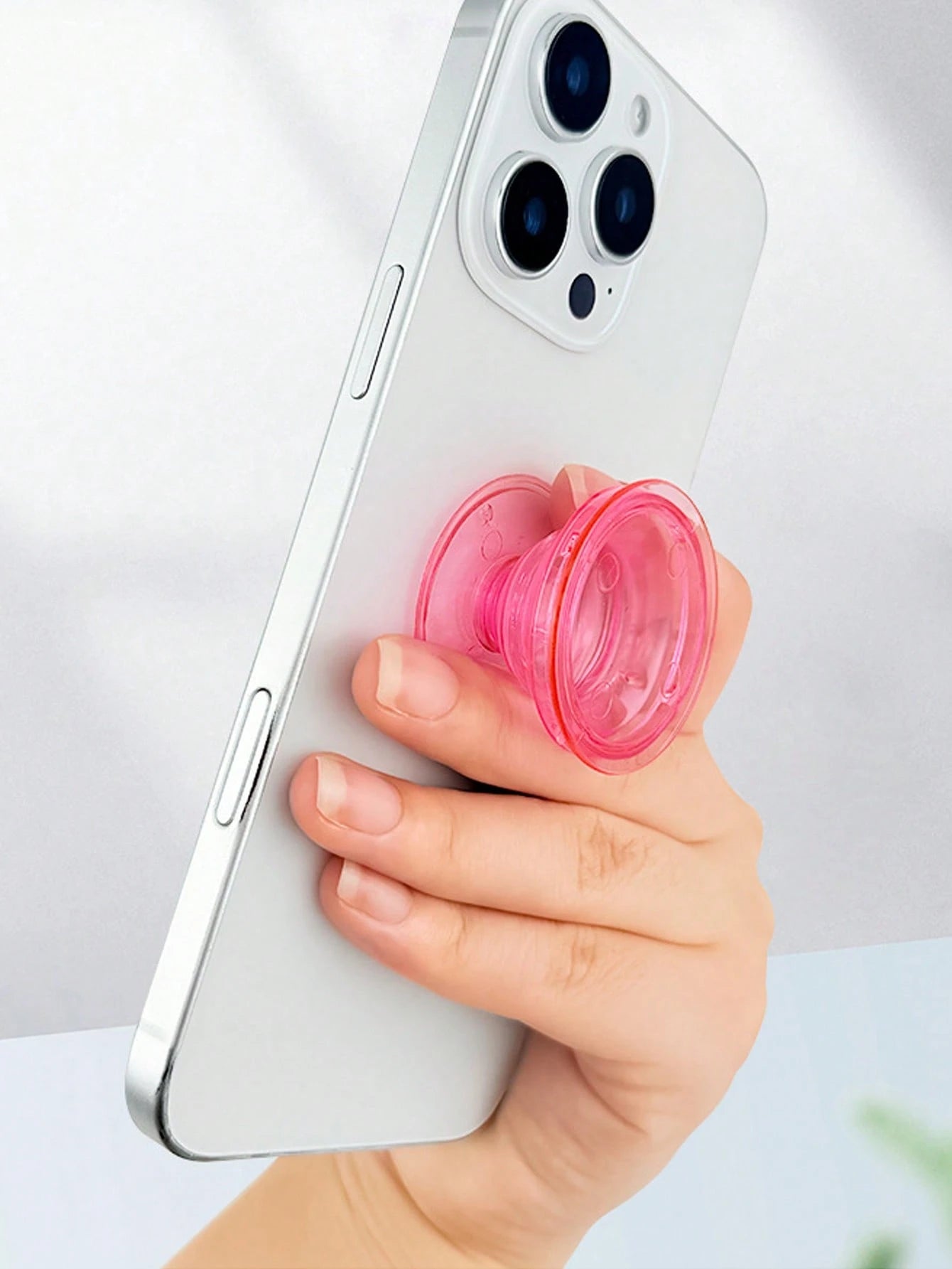 1pc Transparent Color Inflatable Phone Stand, Foldable Phone Air Cushion Holder, Slouchy Desktop Inflatable Phone Support Compatible With IPhone, Android Phone, Gift For Birthday, Family, Friends Gift