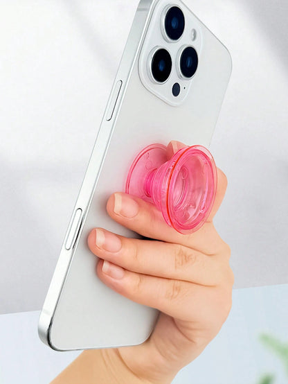 1pc Transparent Color Inflatable Phone Stand, Foldable Phone Air Cushion Holder, Slouchy Desktop Inflatable Phone Support Compatible With IPhone, Android Phone, Gift For Birthday, Family, Friends Gift