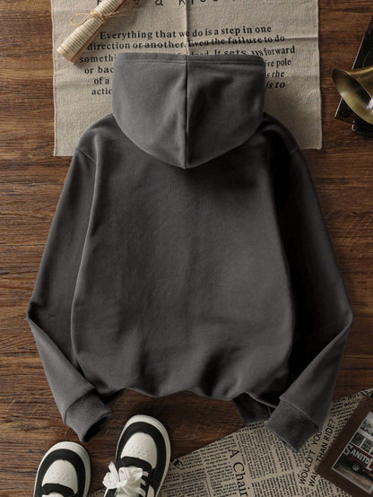 1pc Tween Boy Thermal Lined Thick Warm Sweatshirt, Young Student Clothing, Suitable For Kids Autumn/Winter Long Sleeve Top, Fashionable/Streetwear//Sporty