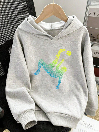 1pc Tween Boy Thermal Lined Thick Warm Sweatshirt, Young Student Clothing, Suitable For Kids Autumn/Winter Long Sleeve Top, Fashionable/Streetwear//Sporty