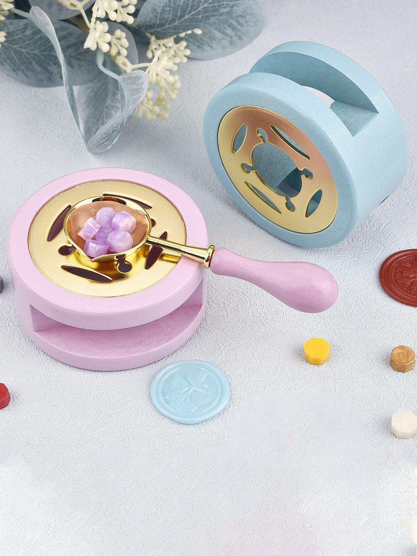 1pc Two Tone Hollow Wax Melting Furnace Stove With Wax Spoon, Vintage Multi-Purpose Wax Melting Furnace For Letter, Envelope, Stamp Back To School,Back To School,School Supplies