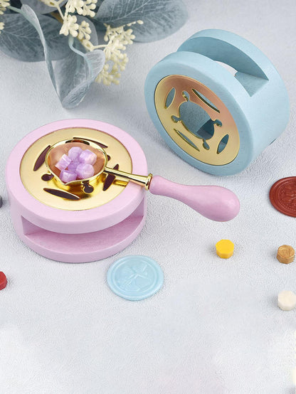 1pc Two Tone Hollow Wax Melting Furnace Stove With Wax Spoon, Vintage Multi-Purpose Wax Melting Furnace For Letter, Envelope, Stamp Back To School,Back To School,School Supplies