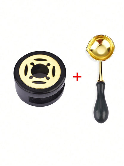 1pc Two Tone Hollow Wax Melting Furnace Stove With Wax Spoon, Vintage Multi-Purpose Wax Melting Furnace For Letter, Envelope, Stamp Back To School,Back To School,School Supplies