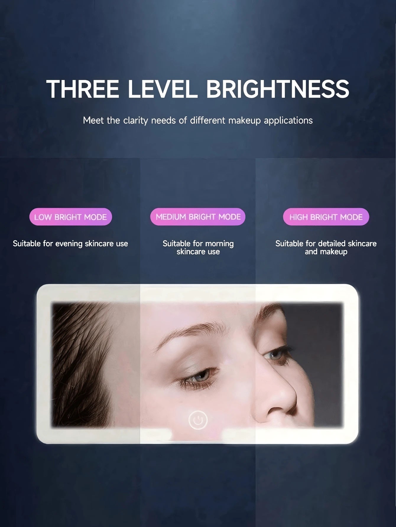 1PC Ultra-Thin LED Car Makeup Mirror- Touch Screen High-Definition Sun Visor Mirror, USB Rechargeable Adjustable, Perfect For Women (Easy To Clip), Ideal Gift For Friends, Graduation, Back To School