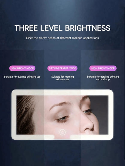 1PC Ultra-Thin LED Car Makeup Mirror- Touch Screen High-Definition Sun Visor Mirror, USB Rechargeable Adjustable, Perfect For Women (Easy To Clip), Ideal Gift For Friends, Graduation, Back To School