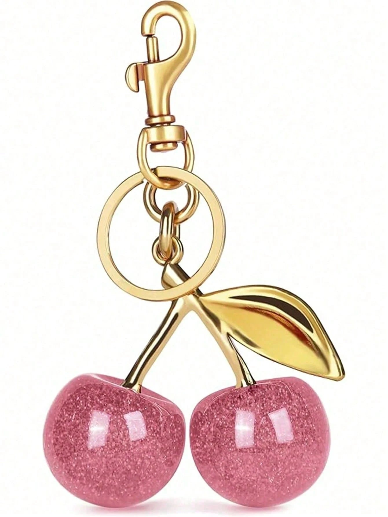 1pc Unique Shiny New Cherry-Shaped Pendant Keychain, Cherry-Shaped Buckle Decor Keychain, Suitable As Bag Accessory, Suitable For Women's Handbags And Accessories As Decoration, Car Keychain, Key Ring