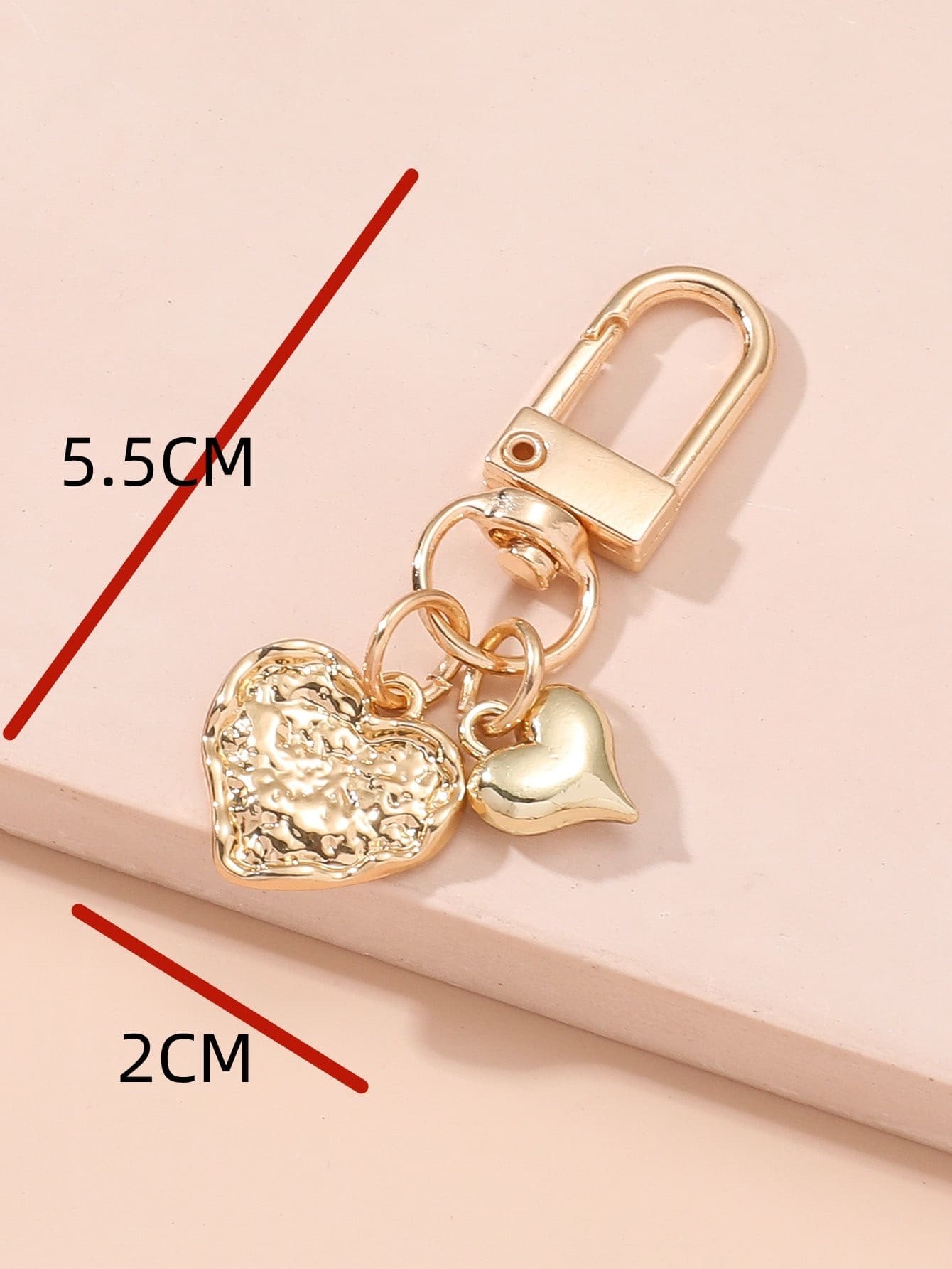 1pc Unisex Gold-Tone Alloy Heart Shaped Keychain Pendant. Best Gift For Friends For Bag & Purse Hanging Decoration Thank You Gifts Teacher Accessories