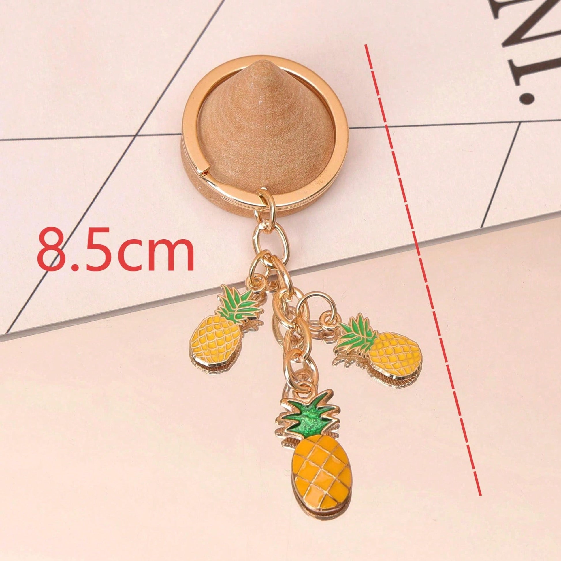1pc Unisex Ins Style Cute Fresh Alloy Oil-Drip Fruit Banana Pineapple Keychain Pendant Bag Charm Fruit Series