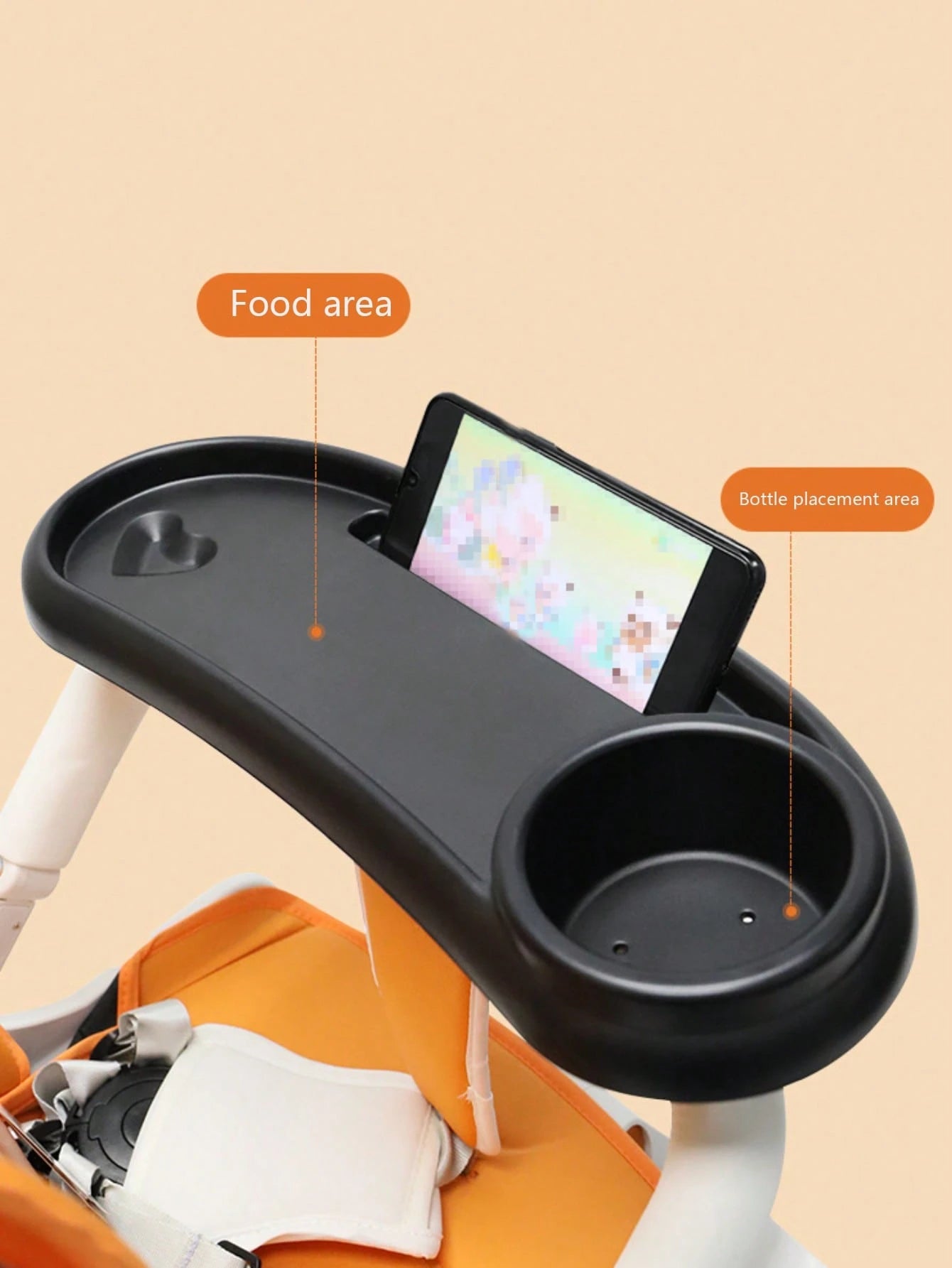 1pc Universal Baby Stroller Food Tray, Infant Pushchair Snack Plate, Stroller Tray Accessory
