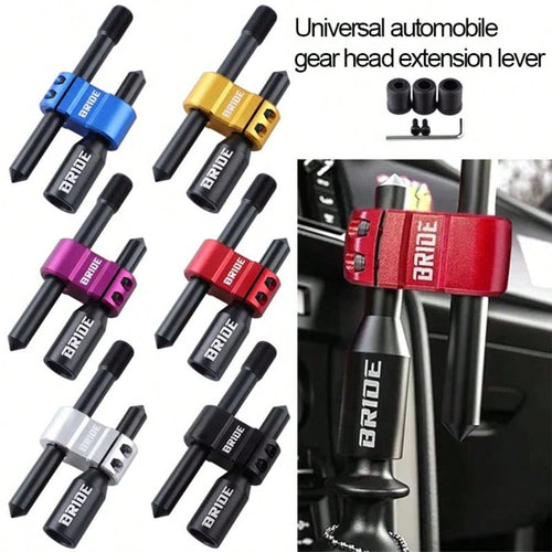 1pc Universal Car Gear Shift Extension Rod, Adjustable Aluminum Alloy Gear Lever, H-Shaped, Black/Red 2 Colors Available