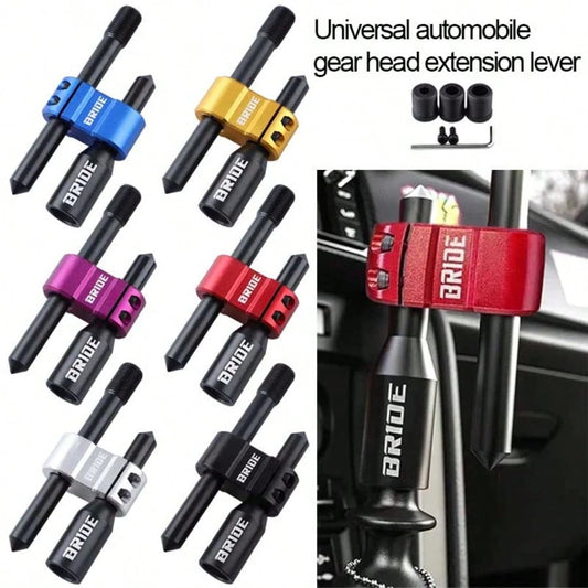 1pc Universal Car Gear Shift Extension Rod, Adjustable Aluminum Alloy Gear Lever, H-Shaped, Black/Red 2 Colors Available