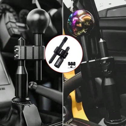 1pc Universal Car Gear Shift Extension Rod, Adjustable Aluminum Alloy Gear Lever, H-Shaped, Black/Red 2 Colors Available