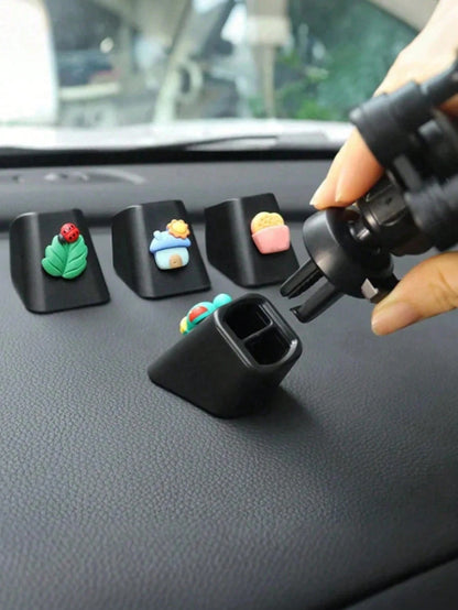 1pc Universal Car Phone Holder Base- Adjustable Dashboard And Air Vent Clip Mount, L-Shaped Design, Suitable For Rechargeable And Non-Rechargeable Plastic Phone Navigation Holders, With Adhesive Dash