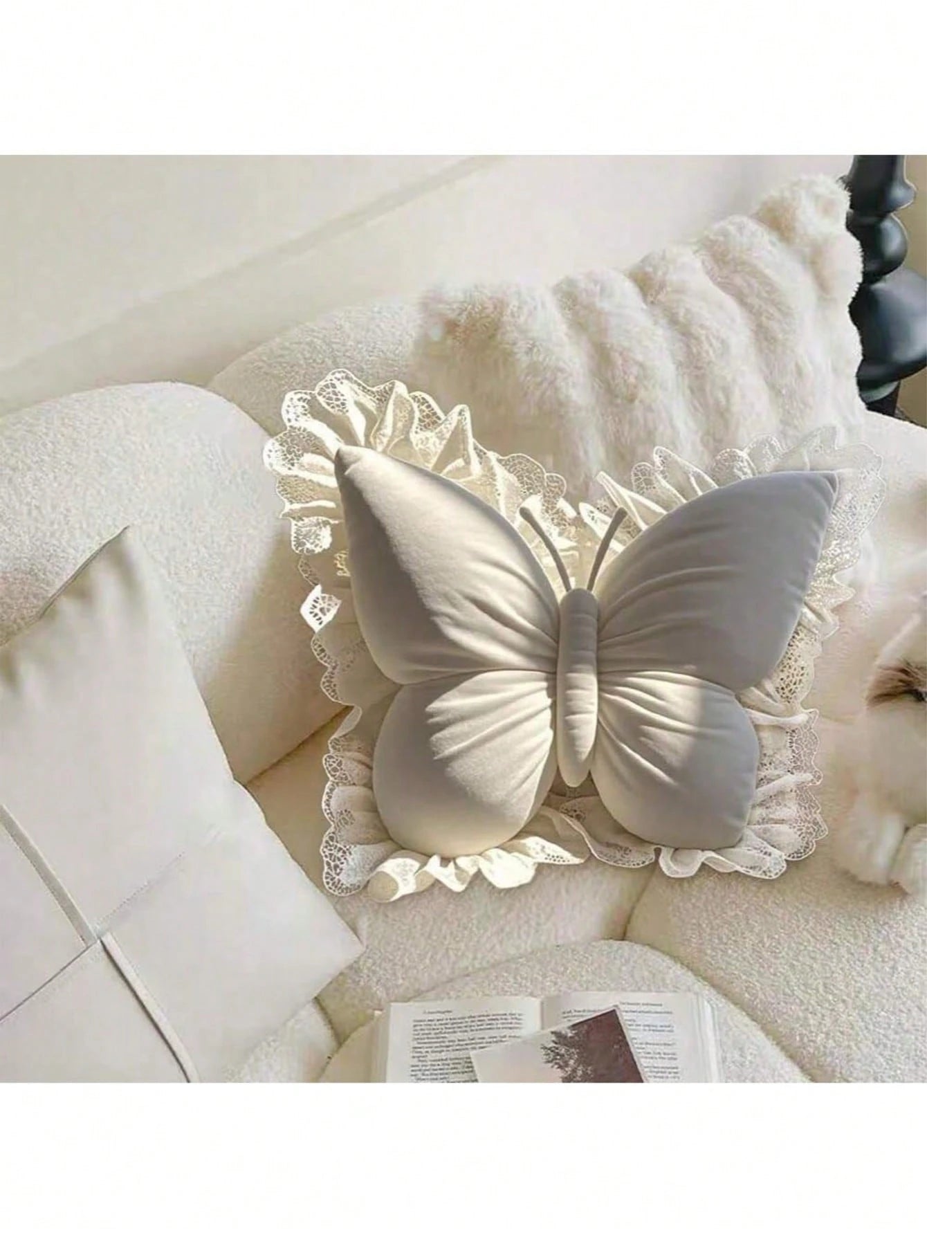 1pc Velvet Pink Butterfly Throw Pillow, Soft Plush Cushion, Suitable For Sofa And Bedding, Perfect Gift For Valentine's Day, Wedding, Harvest Festival, Birthday, Wedding Favor, Wedding Decor, Autumn