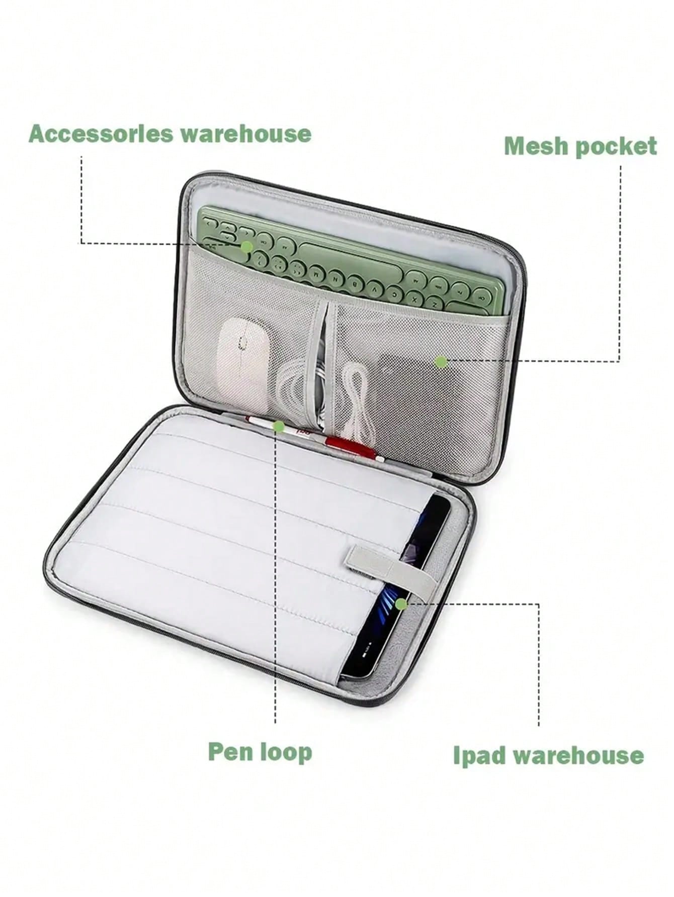1pc Waterproof Laptop/Tablet Sleeve 10.8-13", With Pocket & Handle, Lightweight Portable Travel Bag,Great Gift For School Business College