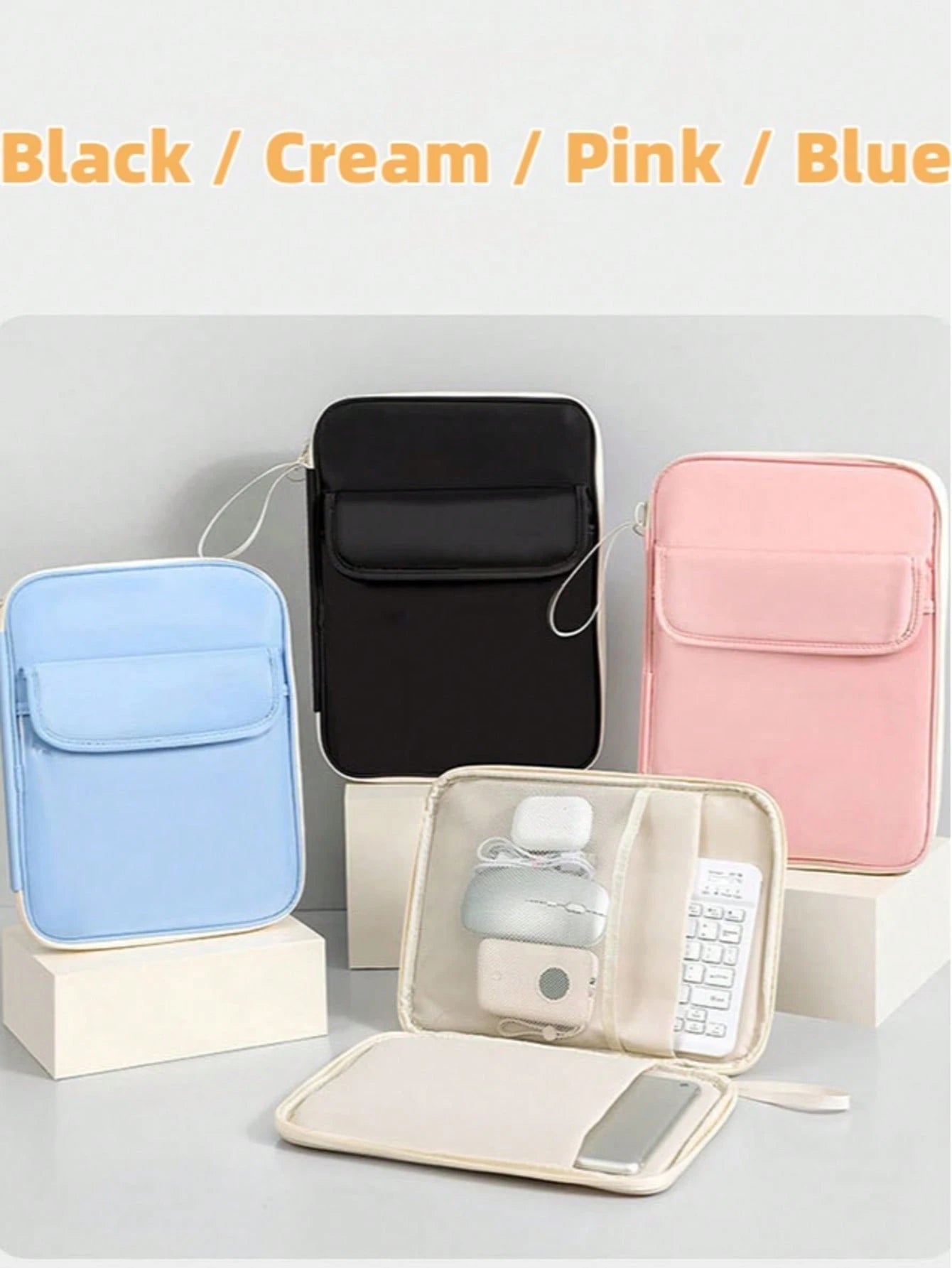 1pc Waterproof Laptop/Tablet Sleeve 10.8-13", With Pocket & Handle, Lightweight Portable Travel Bag,Great Gift For School Business College