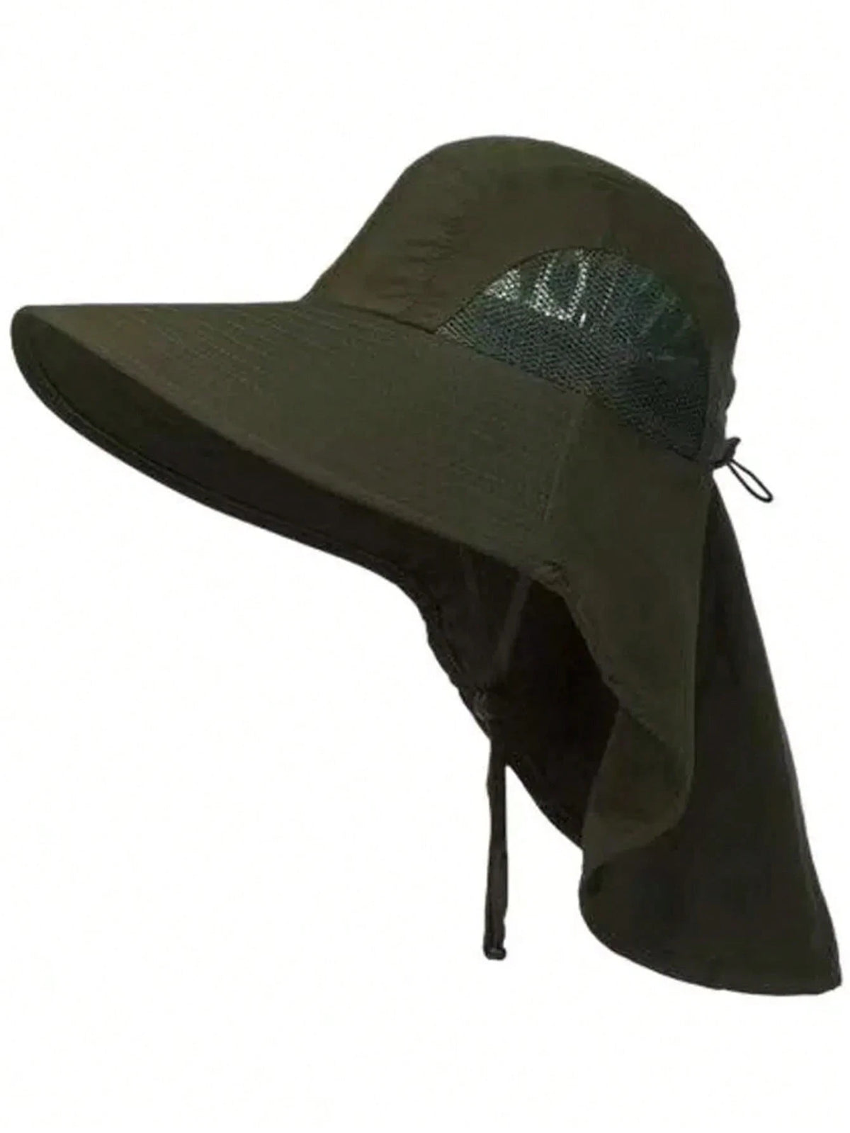 1pc Waterproof, Quick-Drying Wide-Brimmed Sun Hat, Breathable Hiking Sun Protection Neck Strap/Fishing Hat For Men And Women, Suitable For Summer Use.