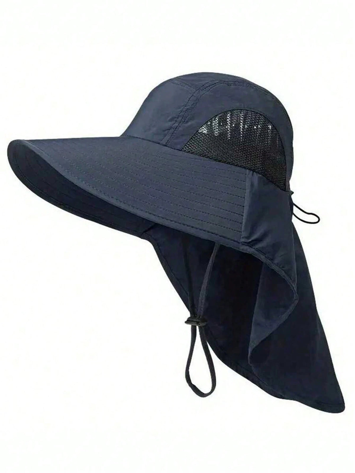 1pc Waterproof, Quick-Drying Wide-Brimmed Sun Hat, Breathable Hiking Sun Protection Neck Strap/Fishing Hat For Men And Women, Suitable For Summer Use.