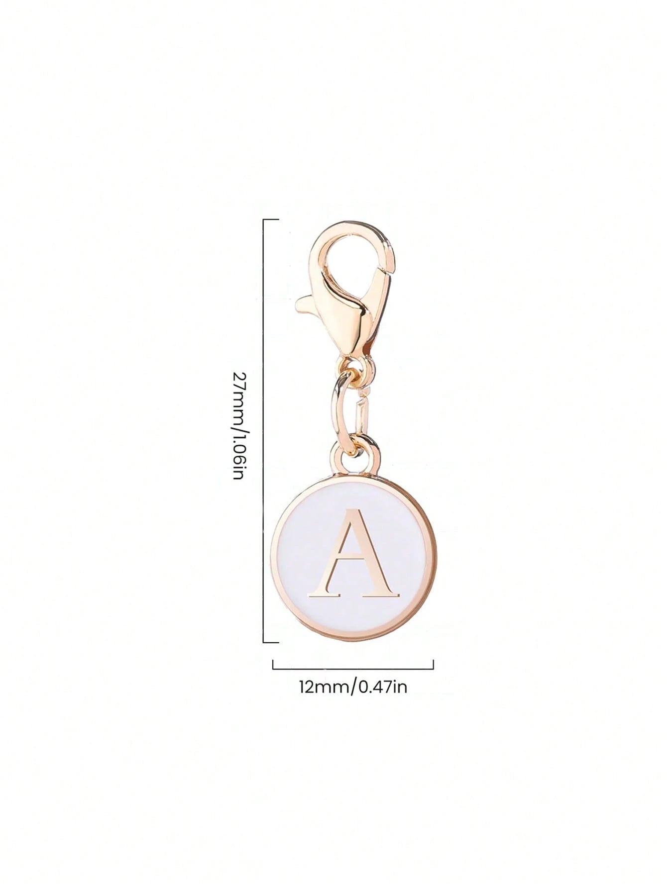 1pc White A-Z Letter Keychain, Suitable For Hanging On Bags, Decorating Backpacks, Also Can Be Used As Car Pendant, A Daily Gift For Women