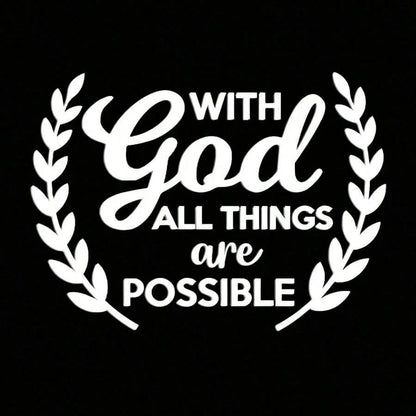 1pc "With God, All Things Are Possible" Inspirational Car Sticker, Rear Windshield Decor, Personalized Graffiti Sticker, Warm Motivational Sticker