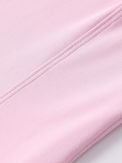 1pc Women Plus Size All Season Thumb Hole Fitted Yoga Fitness Jacket, Suitable For Running And Yoga Pink Spring Sports