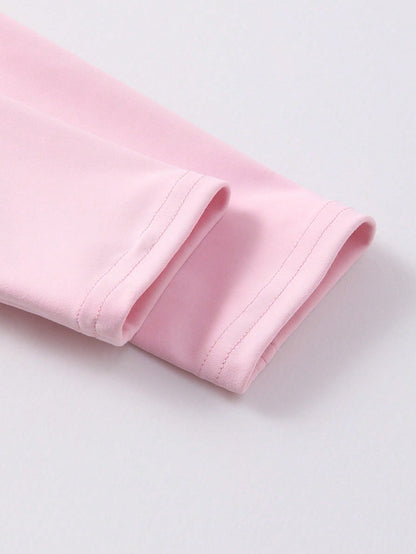 1pc Women Plus Size All Season Thumb Hole Fitted Yoga Fitness Jacket, Suitable For Running And Yoga Pink Spring Sports