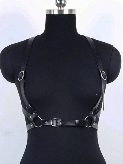 1pc Women's Black Punk Style X-Back Sexy Backless Harness, Suitable For Party, Music Festival, Photoshoot, Stage Performance, Daily Wear, Date, Gathering, Etc.