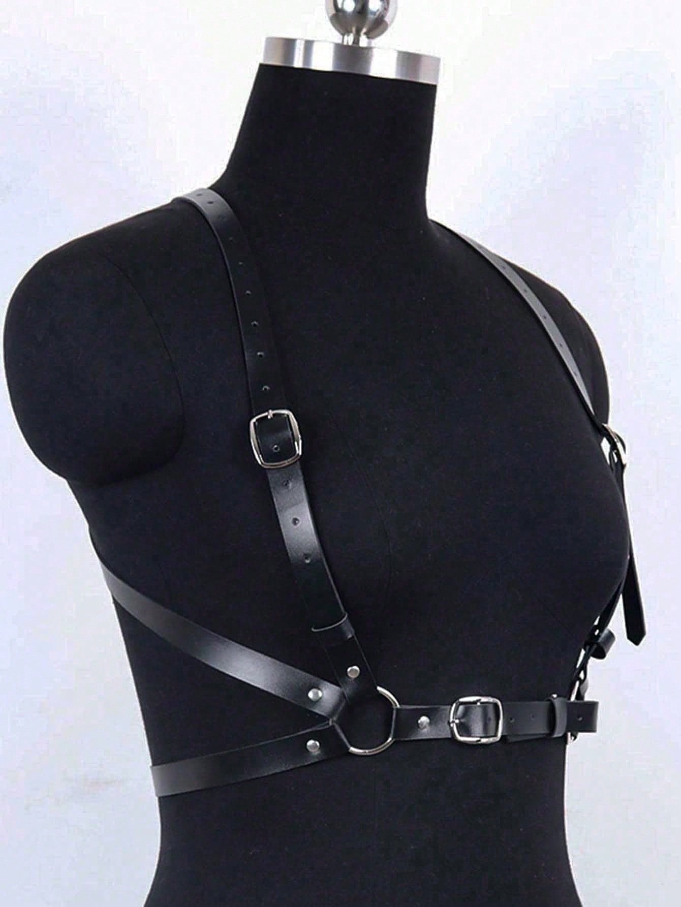 1pc Women's Black Punk Style X-Back Sexy Backless Harness, Suitable For Party, Music Festival, Photoshoot, Stage Performance, Daily Wear, Date, Gathering, Etc.