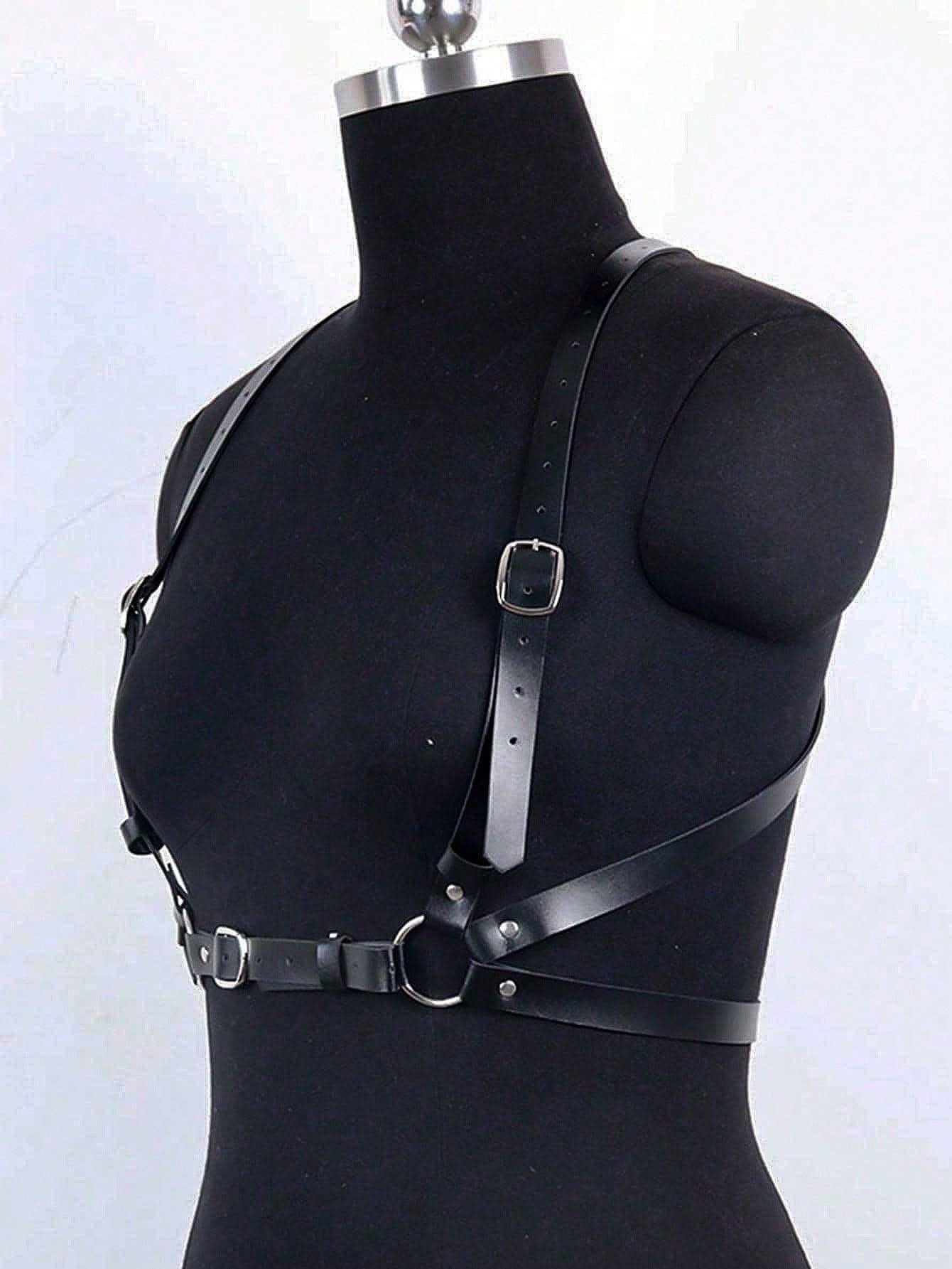 1pc Women's Black Punk Style X-Back Sexy Backless Harness, Suitable For Party, Music Festival, Photoshoot, Stage Performance, Daily Wear, Date, Gathering, Etc.