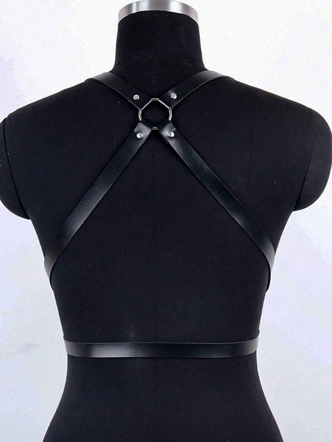 1pc Women's Black Punk Style X-Back Sexy Backless Harness, Suitable For Party, Music Festival, Photoshoot, Stage Performance, Daily Wear, Date, Gathering, Etc.