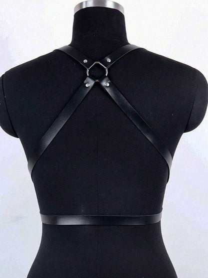 1pc Women's Black Punk Style X-Back Sexy Backless Harness, Suitable For Party, Music Festival, Photoshoot, Stage Performance, Daily Wear, Date, Gathering, Etc.