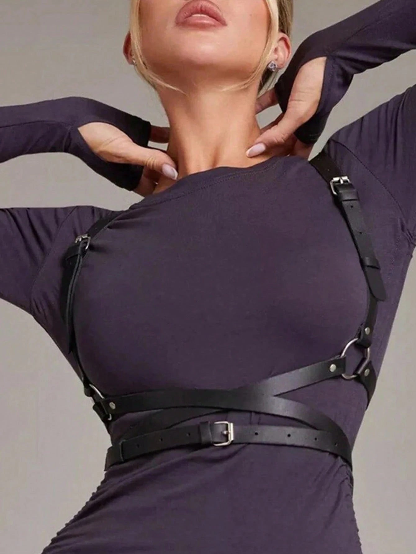 1pc Women's Black Punk Style X-Back Sexy Backless Harness, Suitable For Party, Music Festival, Photoshoot, Stage Performance, Daily Wear, Date, Gathering, Etc.