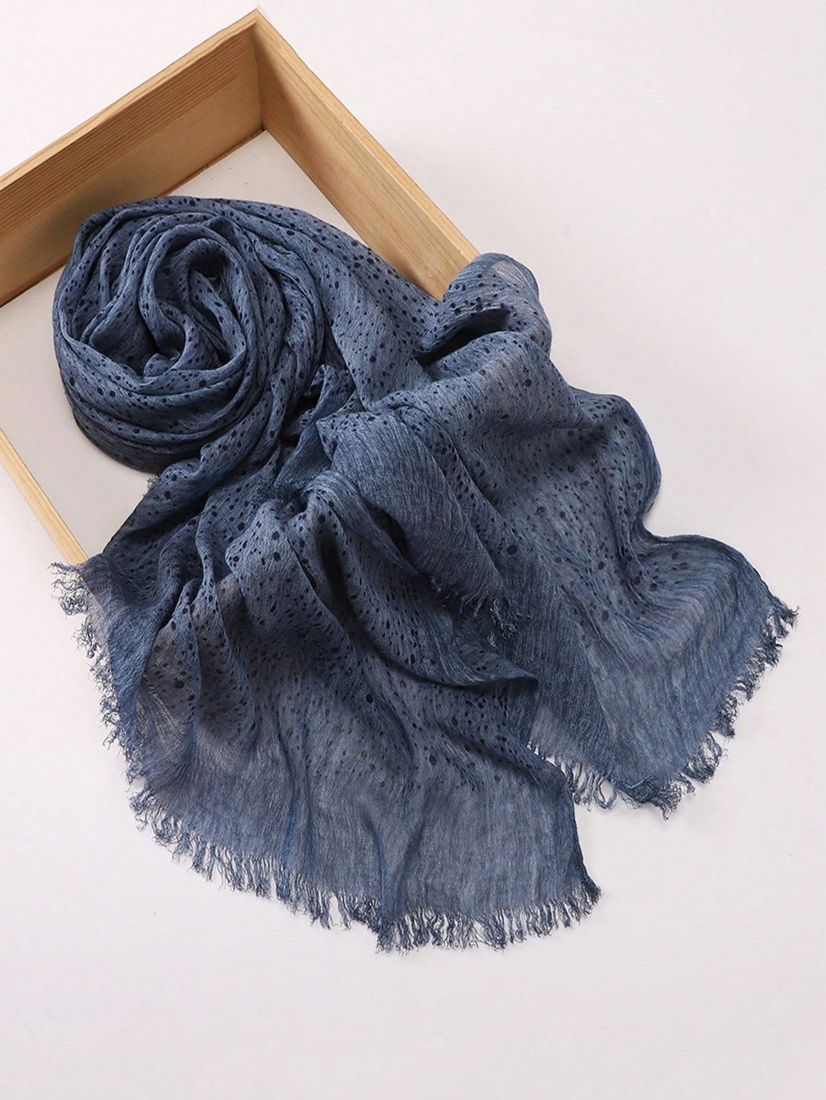 1pc Women's Fashion New Polka Dot Print Modal Headscarf Natural Wrinkle Texture Tie-Dye Muslim Hijab Versatile Shawl Elegant Headscarf